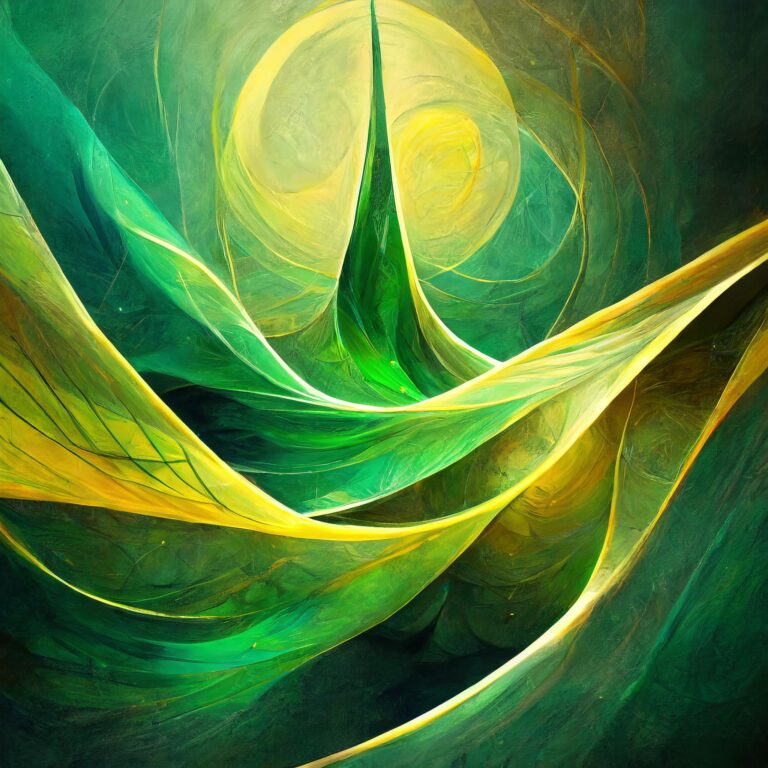 Firefly una imagen abstracta con tonos verdes y amarillos para reflejar un equilibrio bucólico en la
